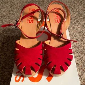 Kors Michael Kors red suede shoes